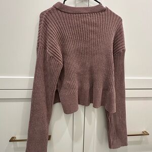 Dynamite Ribbed Knit Sweater in Dusty Pink